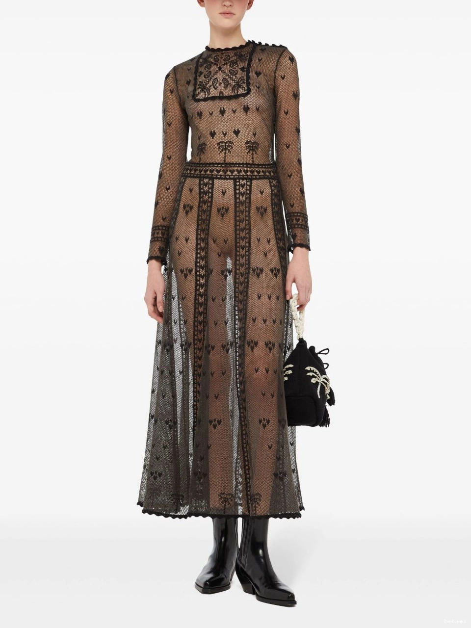 Affordable Alanui Women embroidered dress sheer 0720